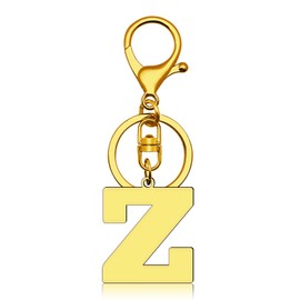 Dabihu Initial Letter Z Alphabet Keychain Initial Monogram Letter Keyring Stainless Steel Letter Pendant with Key Ring for Car Key Handbag Backpack Bag Purse