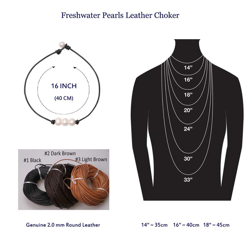 Women White 3 Cultured Freshwater Pearls Choker Necklace on Short