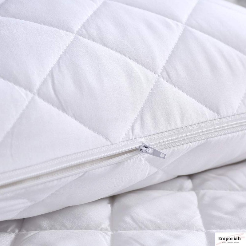 Emporiah Waterproof Quilted Pillow Protector Pad, Super Soft, Breathable and
