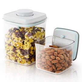 Tourdeus Pop Airtight Food Containers - Set of 2 Kitchen Storage Containers with Lids, Ideal for Cereal and Pantry Storage - Includes 1.5Qt and 0.5Qt Sizes