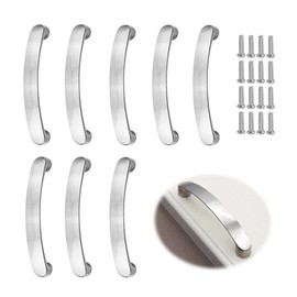 Csirnto Pack of 8 Furniture Handles, 96 mm Hole Spacing, Cabinet Handles, Aluminium Kitchen Handles, Brushed Handles, Kitchen Cupboard Door Handles, Cabinet Handle with Screws for Drawers, Cupboard