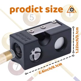 Puniama 8-in-1 Snooker Cue Tip Shaper Tool, Billiard Cue Stick Accessories for Cue Tip Maintenance and Repair, Multifunctional Pool Cue Repair Tool