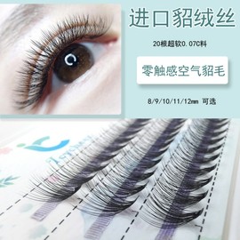 International Original Imported Mink Silk Individual Eyelash Extensions, 0.07C for Grafting, Natural Look (20 Pcs) One Size / 11mm 10ea