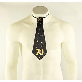 Happium Happy Birthday Black Gold Tie - Party By Age (70th)