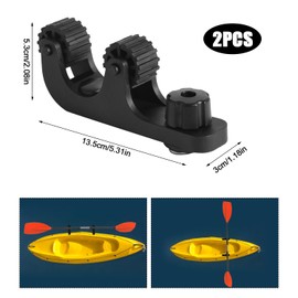 NQEUEPN 2pcs Kayak Paddle Holders, Universal Kayak Oar Holder Clip Convenient Bracket to Secure Paddling Kayak Keeper Track Mount Accessories for Fishing Kayaking Canoe Boat