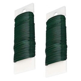Green Florist Wire 2 Rolls for Wreath Making 22 Gauge Paddle Wire Flexible Wreath Wire, Floral Wire for Christmas Wreath Making, DIY Flower Arrangement Crafting Binding WireWedding Garland