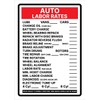 Auto Labor Rates Portrait - Wall Sign 8"x12" Metal Sign