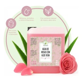 Agua De Rosas Con Áloe Vera Tónico Facial Hidrata 5 Litros