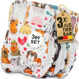 HUND IST KÖNIG Dog Nappies for Female Dogs (Pack of 3) - Highly Absorbent Heat Pants for Female Dogs with 3-Way Adjustment - Environmentally Friendly Dog Nappies, Dog Panties Heat & Incontinence