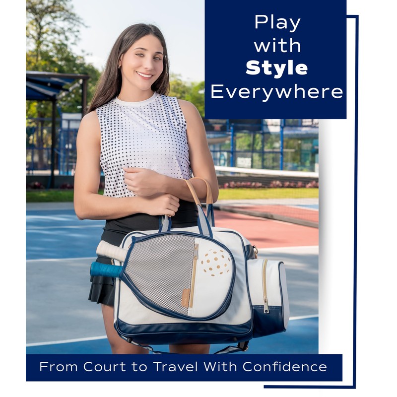 Net & Style Pickleball Bag Women Stylish Tote Large Capacity