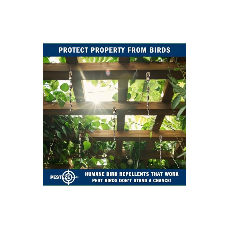 PESTEZE 12 Inches Bird Scare Silver Shiny Reflective Rods for