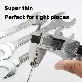 Vokenforu Open End Spanner, Super Thin, 16mm x 17mm Carbon Steel Double Open Ended Wrench, Metric Repairing Tool for Bicycle