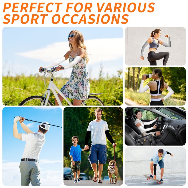 Desoto Sleeve Warmers, 2 Pairs, Cooling UPF 50+, Anti UV