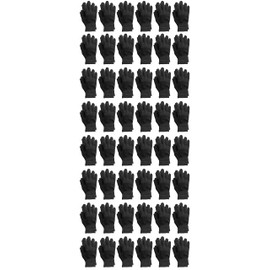 Yacht & Smith Winter Beanies & Gloves For Men & Women, Warm Thermal Cold Resistant Bulk Packs (48 PAIRS BLACK)