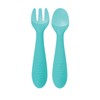 Nuby Silicone Easy Grip Fork & Spoon Set, 12+m in