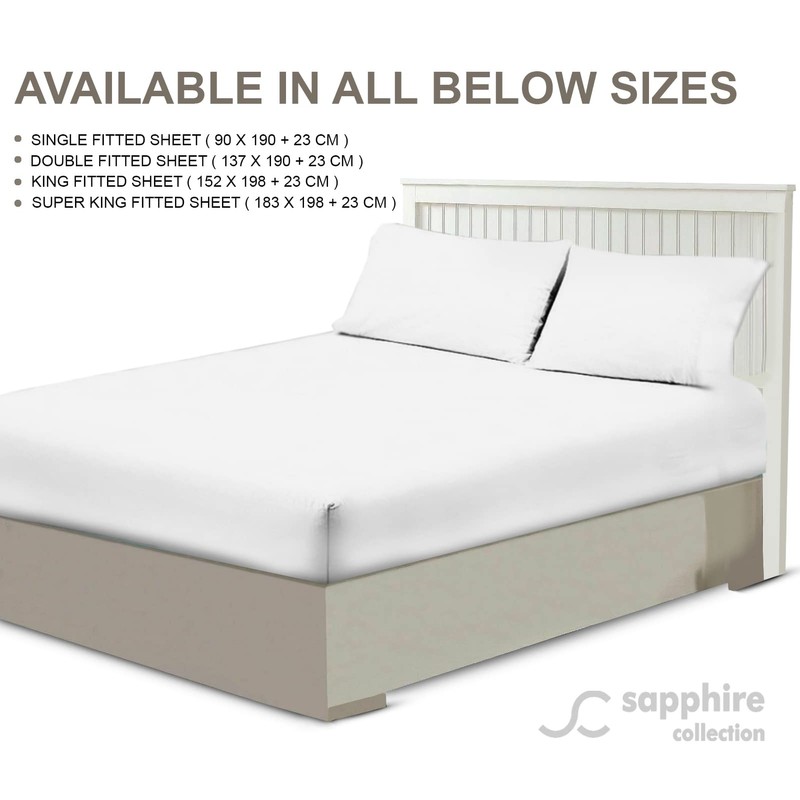 Sapphire Collection Fitted Sheet Non Iron Percale 180 Thread Count