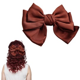 scicent Girls Hair Bows Vintage Bow Hair Clips Plain Satin Bow Hair Barrettes Silk Hair Clip Big Bow Hair Grips Fashion Bowknots Elegant Hair Accessory for Women and Girls - 28116
