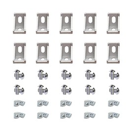 1" x 1" 1010 Series Aluminum Extrusion Profiles Fastener T-Solt Connector Set, 10pcs Corner Bracket with T Slide Nuts Hex Screw Bolt Used on 1 Inch x 1 Inch Extrusion Profiles Rail