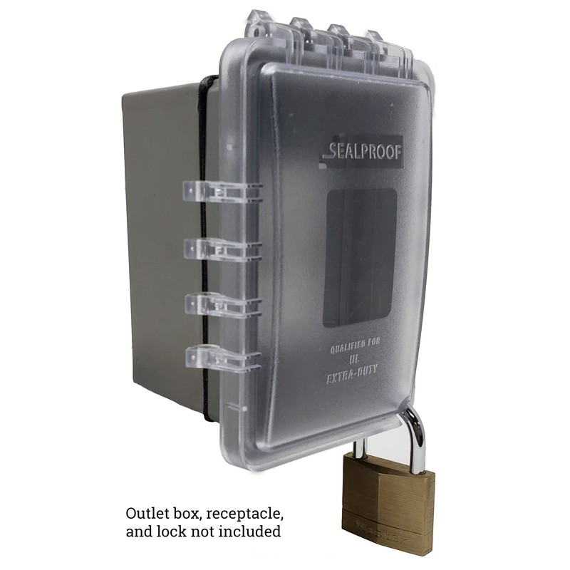 Sealproof Slim 1-Gang Weatherproof Shallow Outdoor Outlet Cover | Lockable,