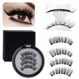 Reusable Magnetic Eyelashes with Applicator - No Glue Needed, Natural Look False Lashes for Daily Use, Lightweight Easy Apply Magnetic Lashes Kit