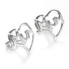 925 Sterling Silver Mum Heart Stud Earrings, Sterling Silver