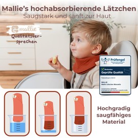 Mallie® Muslin Baby Bibs Set of 8 | As Bibs, Triangular Scarf Baby or Baby Bibs | As Muslin Neckerchief Baby, Muslin Scarves Baby and Baby Bibs | Drool Bibs Baby and Neckerchiefs Baby, Summer