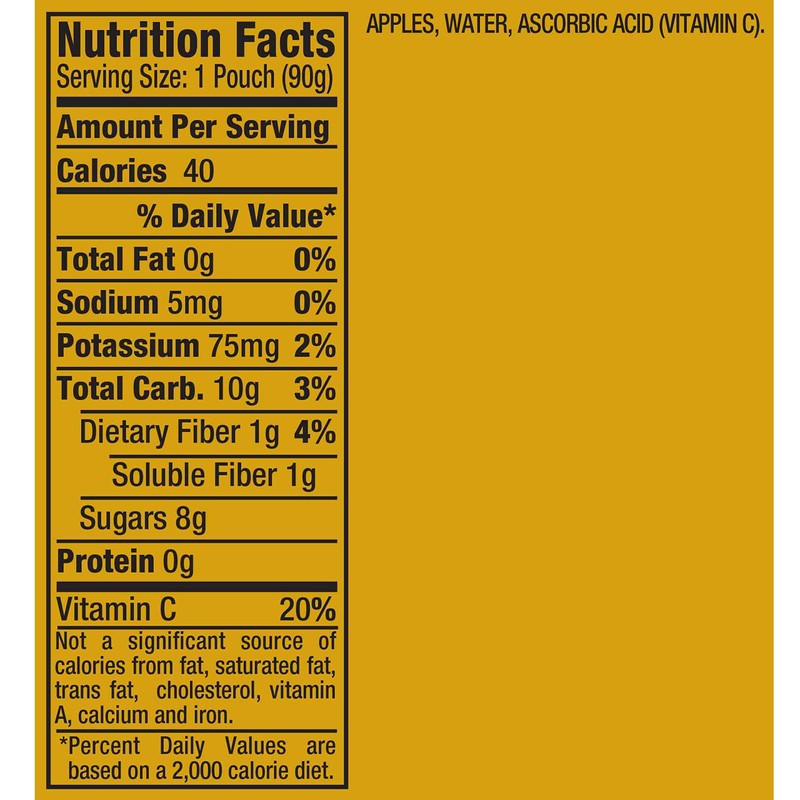 Mott's No Sugar Added Applesauce, 3.2 oz Clear Pouches, 4Count