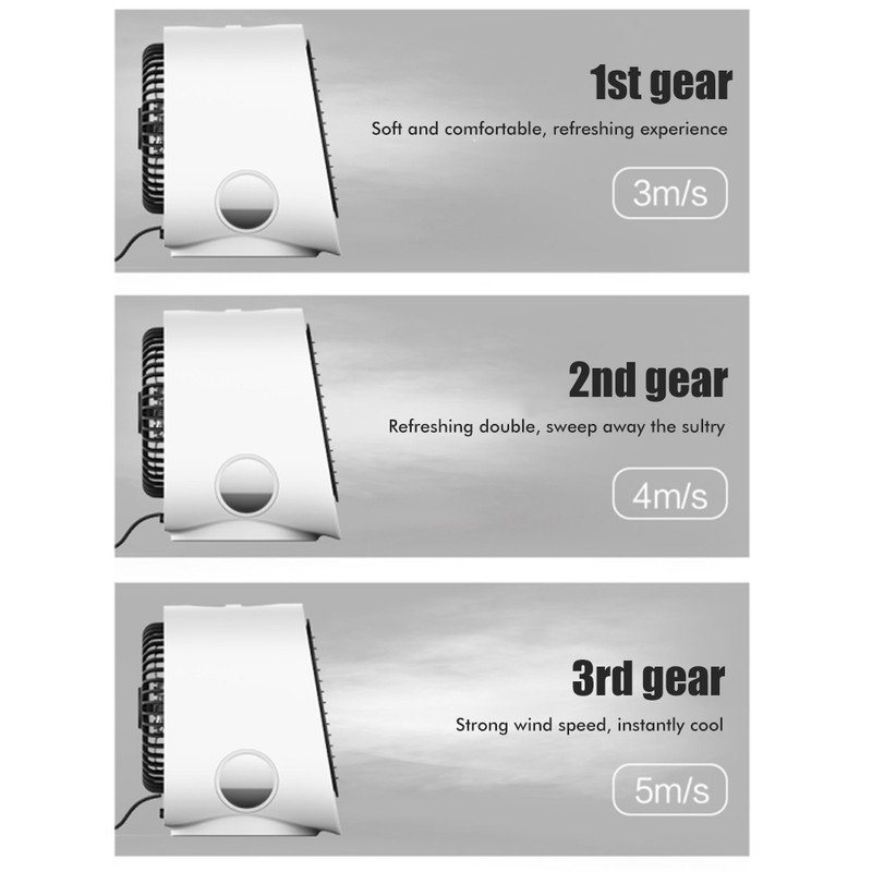 Portable Air Cooler USB Charging Air Fan Quiet Desktop Cooling