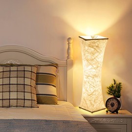 WORLD WIN Table Lamp Set of 2, Bedside Lamp with 3 Color Temperatures, Nightstand Lamps Modern Desk Lamp for Bedroom, Living Room, Decor