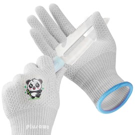 Plusawa 2 Pairs Kids Gardening Gloves for Age 3-12, Eco Latex Coated Garden Gloves, Breathable Non-Slip Grip Childrens Work Gloves for Girls Boys-M