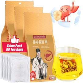Hee Creek Liver Care Tea Bags 90 Bags/450g Natural 8 Dried Herbs for Liver Detox Chrysanthemum Cassia Seed Wolberry Honeysuckle Burdock Root, Caffeine Free, No Additives 养肝茶 护肝 排毒茶