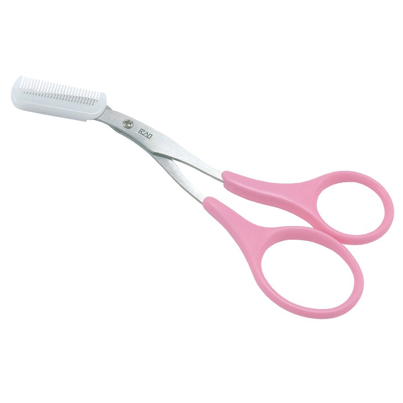 Kai Corporation KQ3032 Women's Eyebrow Scissors with Comb Attachment, Pink,