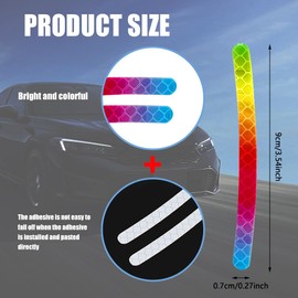 QZTYTY 20PCS Reflective Car Wheel Decorative Stripe Stickers, Car Wheel Decals, Night Safety Warning Car Stickers, Anti-Scratch Reflective Rim Stickers Universal for Cars Motorcycles (Colorful)
