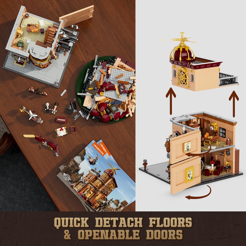 Lumibricks Steampunk Flying Club Lighting Building-Bricks Set - 1871 Pcs