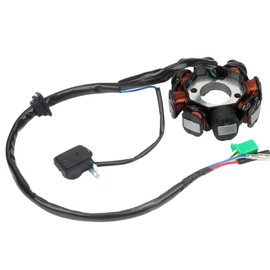 Riloer 8x Coil Stator for 4-Stroke Scooter and Moped GY6 50 cc - 150 ccm, Black