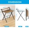 GreenForest No Assembly Folding Desk, 2-Tier Compact Computer Desk with