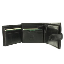 VISCONTI Monza Collection Vegetable Tanned Gents Leather Rome Wallet RFID Blocking MZ5 Black