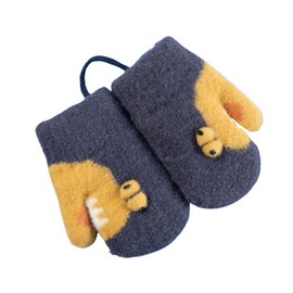 YLYMWJ Toddlers Knitted Gloves with String Magic Stretch Gloves Cosy Cartoon Hanging Neck Gloves Lined Fleece Thermal Mittens (2-5Y)