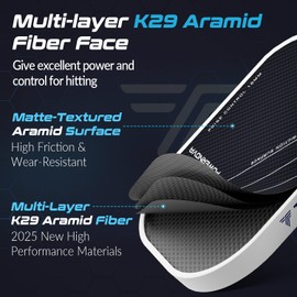 NHYHN TENVINA Pickleball Paddles, 2025 POWERNOVA K29 Aramid and Carbon Textured Fiber Pickleball Paddle with TPC Honeycomb Core, Forceful Spin and Precise Control of USAPA Approved Pickle Ball Paddle