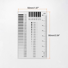 sourcing map High Precision SEC Size Estimation Chart 8cm 0.5mm Transparency Flaw Detection Film Ruler for Diameter and Line Width Defects Measuring