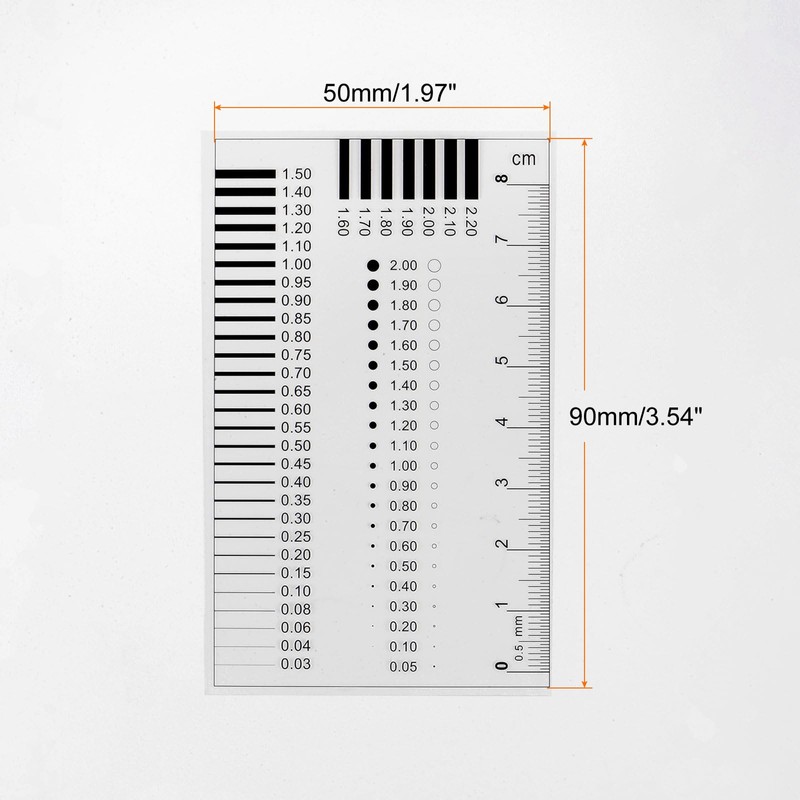 sourcing map High Precision SEC Size Estimation Chart 8cm 0.5mm