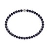 Schmuckwilly Women's Shell Pearl Necklace in Dark Blue with Magnetic