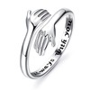 YADOCA 925 Sterling Silver Hug Ring for Women Adjustable Hugging