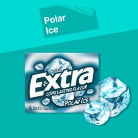EXTRA Polar Ice Chewing Gum Packs, Sugar Free Gum in Bulk for Fresh Breath, 15 Sticks