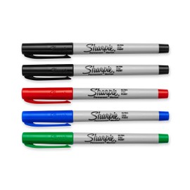 Sharpie 37675PP Permanent Markers, Ultra Fine Point, Assorted Colors, 5 Count