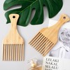 SmallCat 2pcs Natural Bamboo Beard Hair Pick, Anti-Static Hair Styling