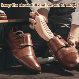 mizikuu Wooden Shoe Tree Premium Wooden Shoe Stretcher Wrinkle Protection Kink Protection for Shoes - Shoe Stretcher for Men and Women, -