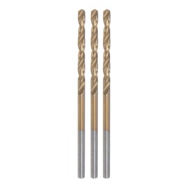 HARFINGTON 3pcs Twist Drill Bits 2mm Titanium Coated (HSS-E) M42 High Speed Steel 8% Cobalt Straight Shank for Stainless Steel Aluminum Alloy Metal