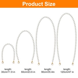 VOSSOT Beads Chain Carry Strap Pack of 4 Beads Bag Chain Bag Chain Shoulder Strap Bag Chain Replacement Beads Carry Strap Chain for Women Handbags Shoulder Bag Purse (30/60/90/120 cm)