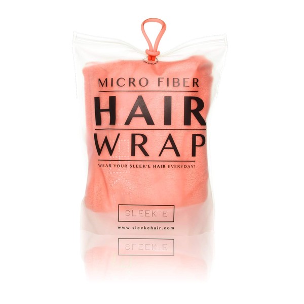 Sleek'e Microfiber Hair Wrap - Ultra Absorbent and Soft, Spa-Quality, Anti-Frizz Turban Twist Hair Towel, Reduces Drying Time by 50% for Healthier Hair… (Coral)